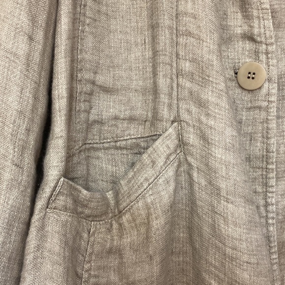 Eileen Fisher Woman Brown Linen Jacket Size 2X - Picture 6 of 17